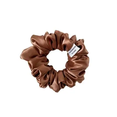 Mocha Satin Scrunchie